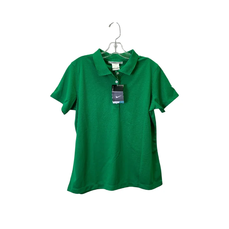 Soft Fabric Looks Athletic Top Ss By Nike Apparel In Green, Size:L