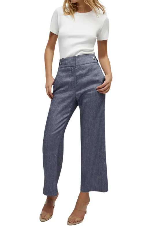 Cute Style Aubrie Pant in Blue Melange