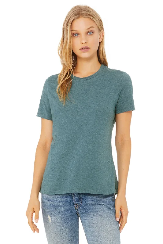 Slim Fit Bella + Canvas Womens CVC Short Sleeve Crewneck T-Shirt - Heather Deep Teal