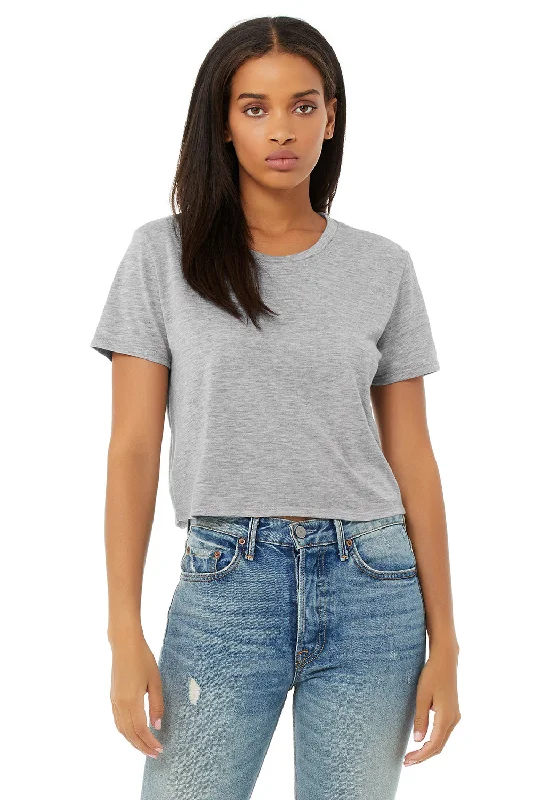 Dressing Tips Bella + Canvas Womens Flowy Cropped Short Sleeve Crewneck T-Shirt - Heather Grey