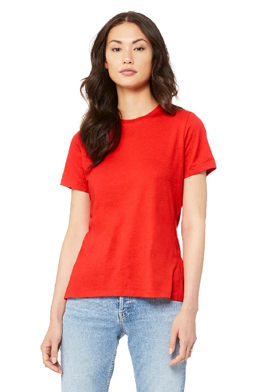 Elegant Design Bella + Canvas Womens Relaxed Jersey Short Sleeve Crewneck T-Shirt - Poppy Red