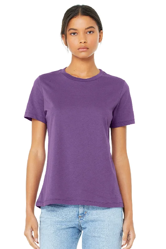 Classic Retro Bella + Canvas Womens Relaxed Jersey Short Sleeve Crewneck T-Shirt - Royal Purple