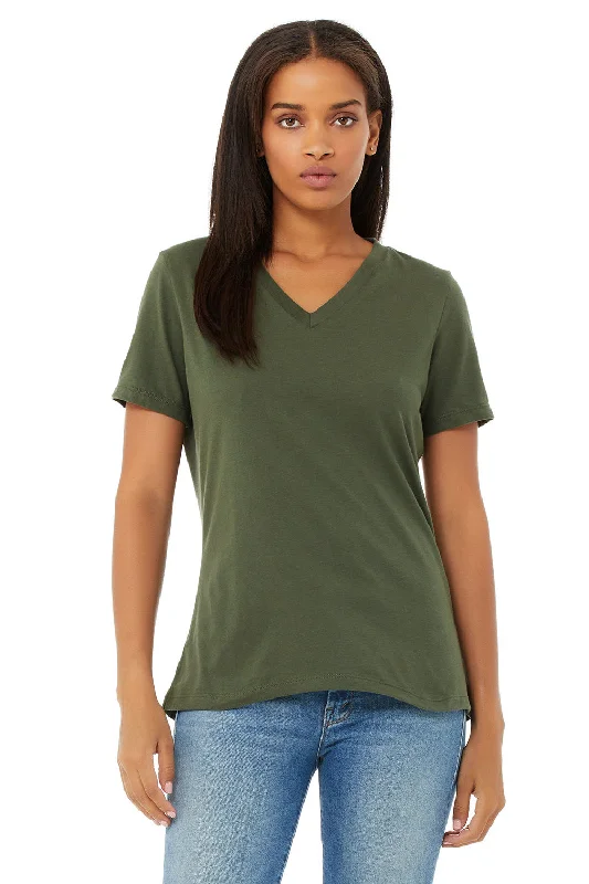 Relaxed Fits Bella + Canvas Womens Relaxed Jersey Short Sleeve V-Neck T-Shirt - Military Green