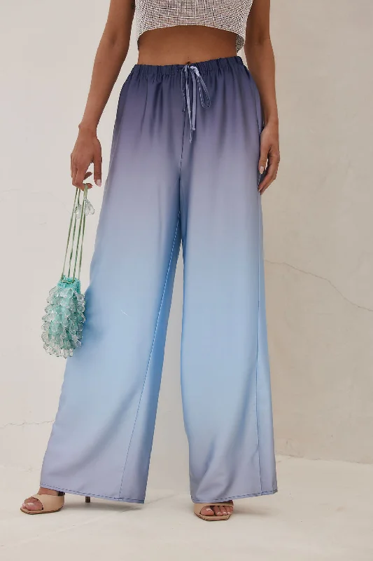 Minimal Style Blue Lagoon Ombre Pull On Pant