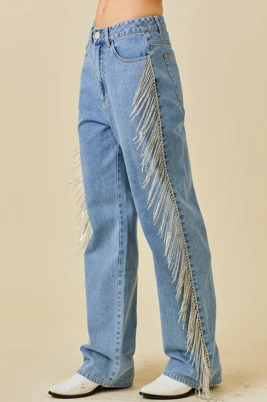 New Design Broadway Rhinestone Denim Jeans