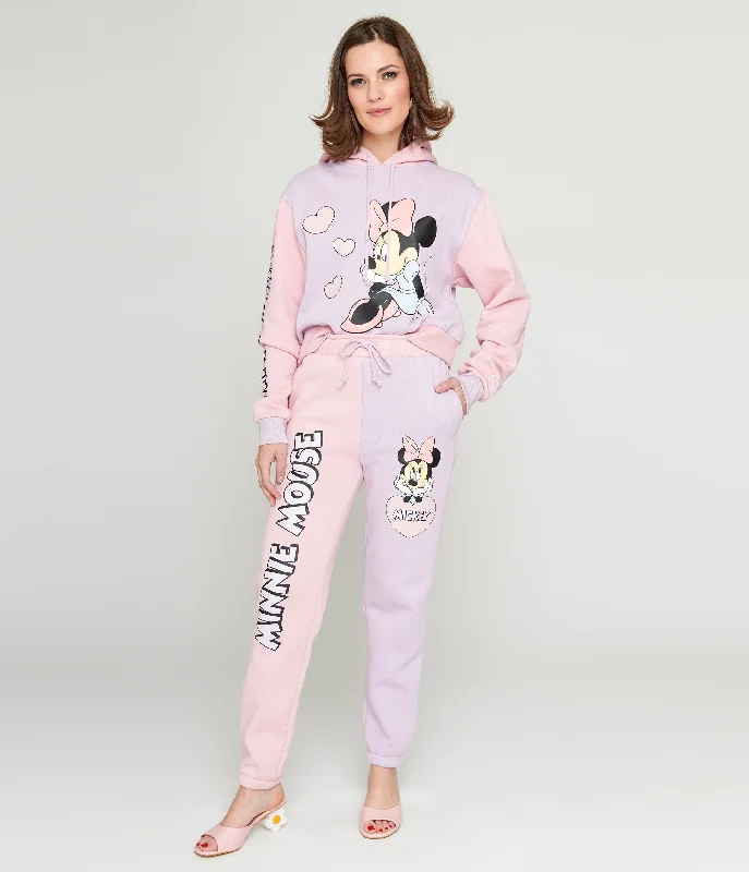 Cakeworthy Pink & Purple Colorblock Minnie Mouse Joggers