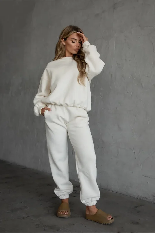 Exquisite Details Cozy High Waisted Sweatpants