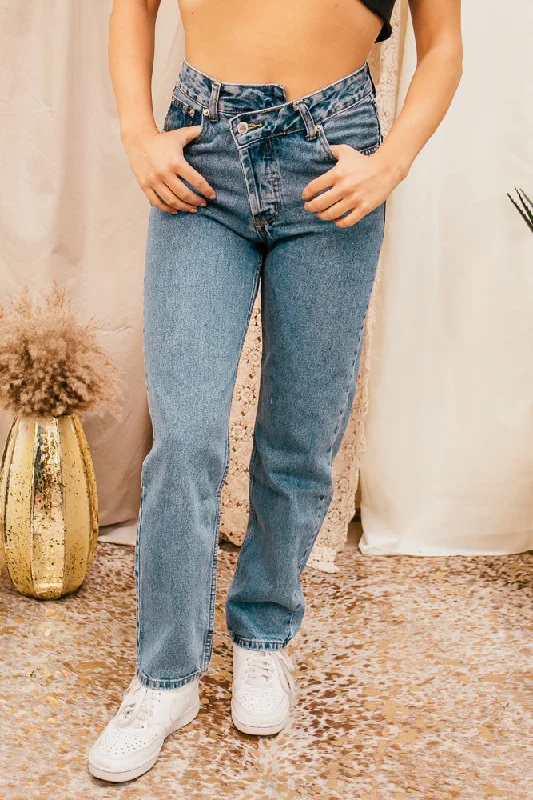 Soft Textures Criss Cross Jeans