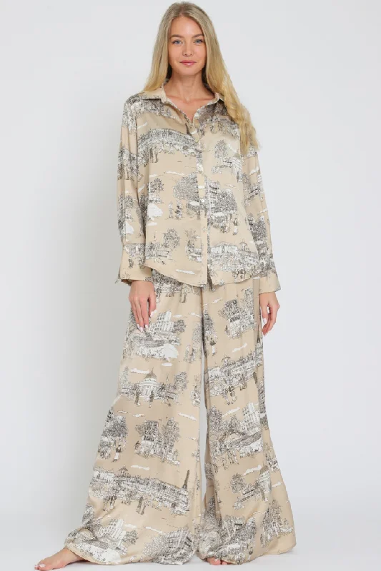 Sports Series Estelle Satin Wide Leg Pant