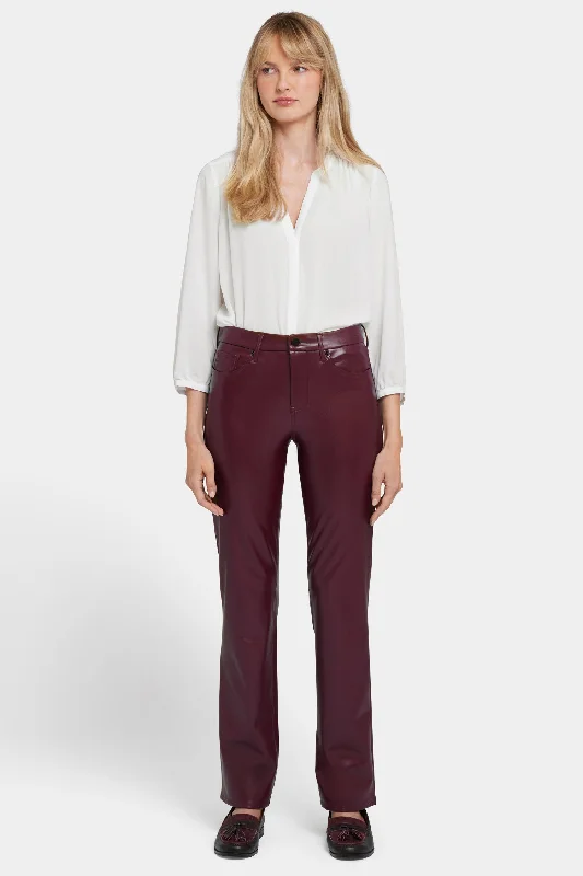 Dessert Matching Faux Leather Marilyn Straight Pants In Petite - Tavern
