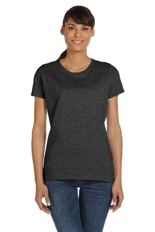 Unique Fashion Fruit Of The Loom Womens HD Jersey Short Sleeve Crewneck T-Shirt - Heather Black
