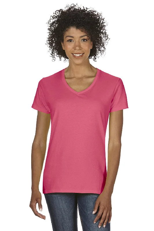 Elegant Series Gildan Womens Short Sleeve V-Neck T-Shirt - Coral Silk Pink