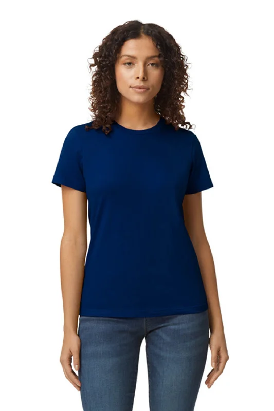 Relaxed Looks Gildan Womens Softstyle Short Sleeve Crewneck T-Shirt - Navy Blue