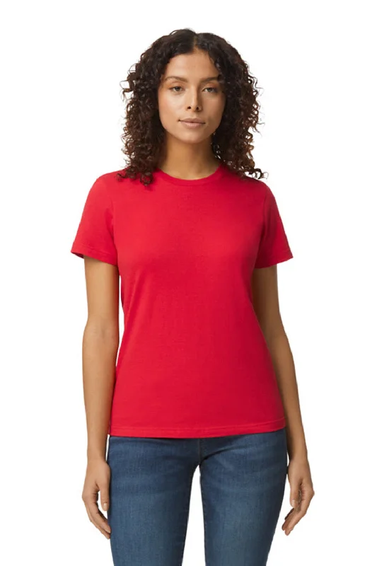 Sporty Wear Gildan Womens Softstyle Short Sleeve Crewneck T-Shirt - Red