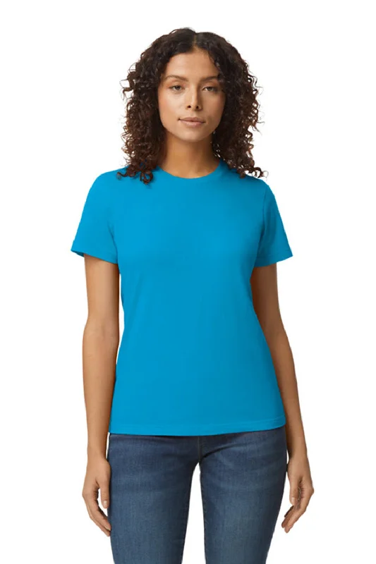 Elegant Fit Gildan Womens Softstyle Short Sleeve Crewneck T-Shirt - Sapphire Blue