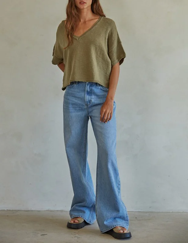 Multifunctional Style Goldie Wide Leg Vintage Wash Jeans