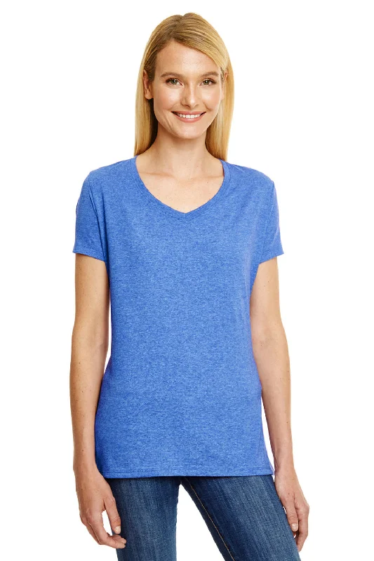 Hanes Womens X-Temp FreshIQ Moisture Wicking Short Sleeve V-Neck T-Shirt - Royal Blue