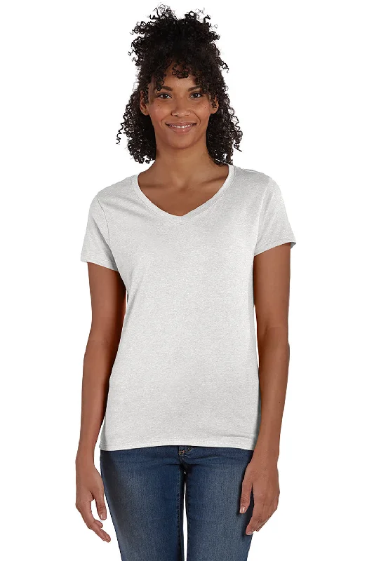 Comfortable Wear Hanes Womens X-Temp FreshIQ Moisture Wicking Short Sleeve V-Neck T-Shirt - Eco White