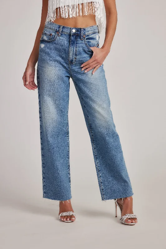 Knowledge And Elegance Katheryn Mid Rise Straight Leg Jeans