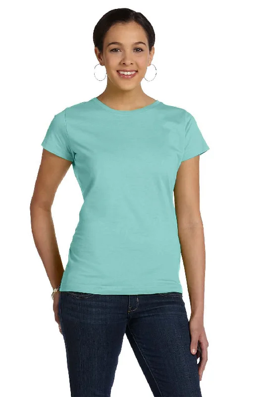Luxury Fashion LAT Womens Fine Jersey Short Sleeve Crewneck T-Shirt - Chill Blue