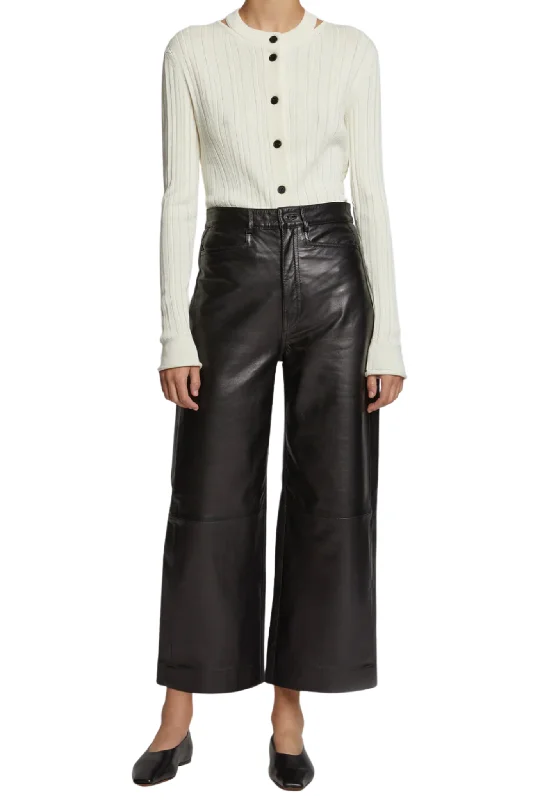 Exquisite Design Leather Culotte Pants