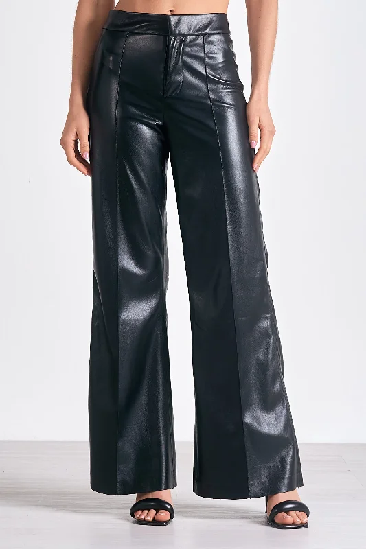 Editorial Design Leather Wide Leg Pant