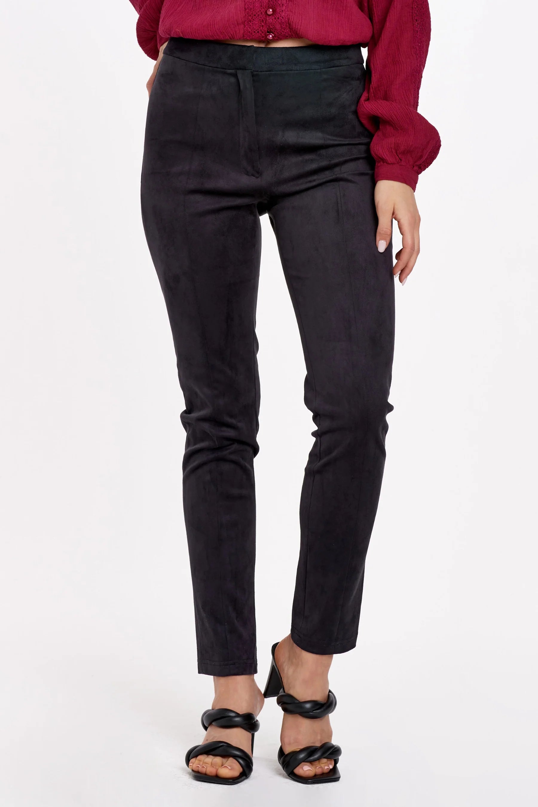 Relaxed Fit Lenon Slim Suede Pants