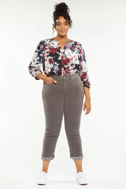 Chic Comfort Wear Margot Girlfriend Pants In Plus Size - Volcanic Glass