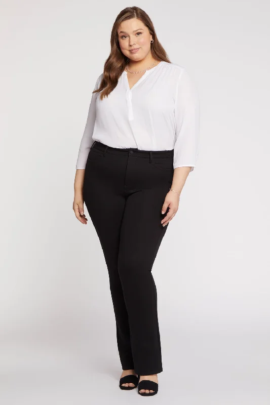 Comfortable And Simple Marilyn Straight Pants In Plus Size - Black