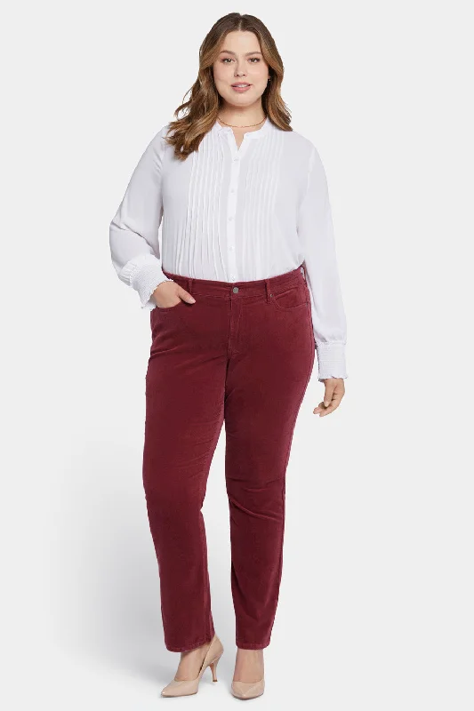 Cozy Footwear Marilyn Straight Pants In Plus Size - Cranberry Pie