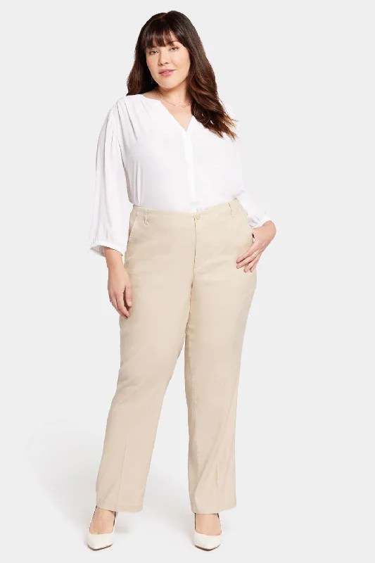 Dynamic Fashion Marilyn Straight Pants In Plus Size - Feather