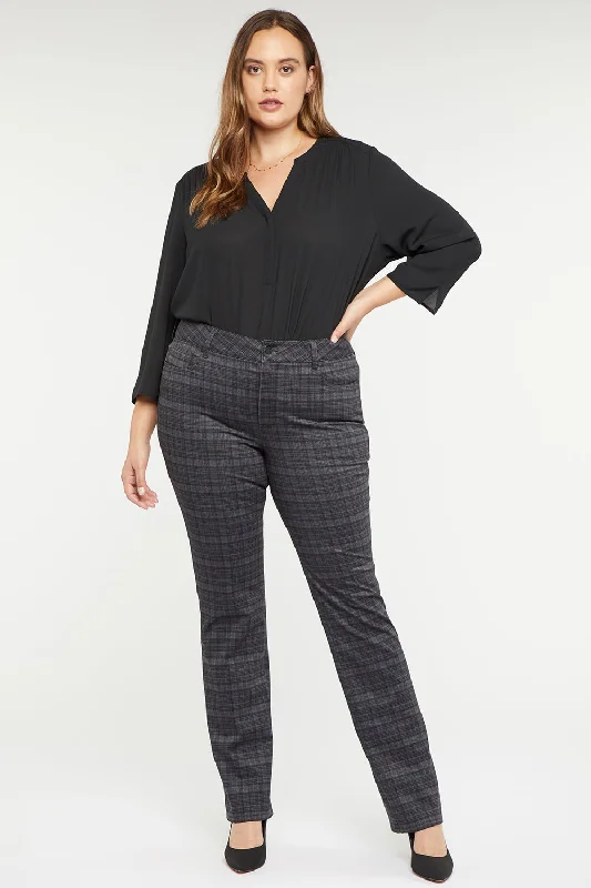 Modern Comfort Wear Marilyn Straight Pants In Plus Size - Hudson Plaid