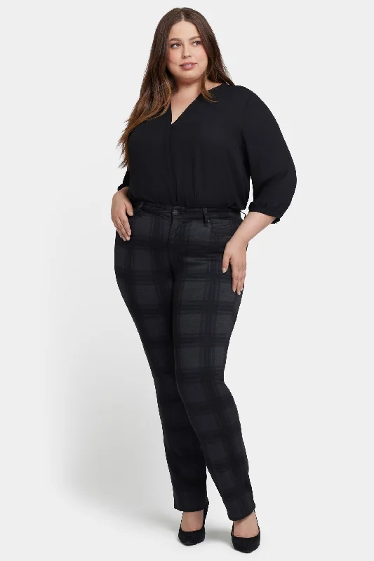 Advanced Customization Marilyn Straight Pants In Plus Size - Piedmont Plaid