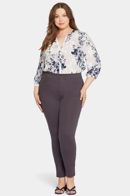 Elegant Fit Modern Legging Pants In Plus Size - Cordovan