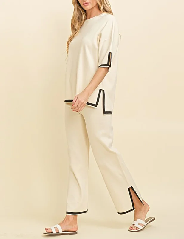 Boutique Recommendation Montauk Contrast Trim Knit Pants