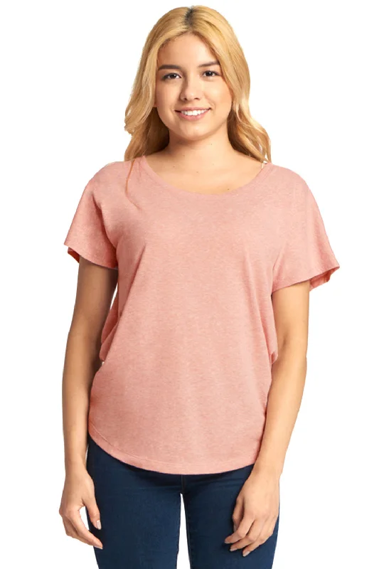 High Street Fashion Next Level Womens Dolman Jersey Short Sleeve Scoop Neck T-Shirt - Desert Pink