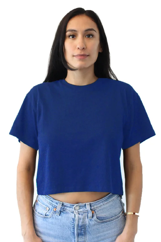 Urban Comfort Next Level Womens Ideal Crop Short Sleeve Crewneck T-Shirt - Royal Blue Urban Comfort Next Level Womens Ideal Crop Short Sleeve Crewneck T-Shirt - Royal Blue