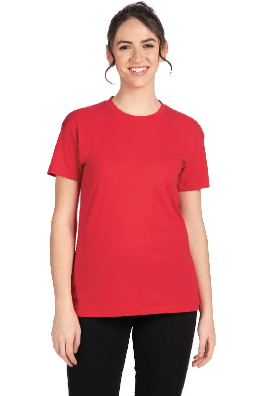 Soft Textures Next Level Womens Relaxed Short Sleeve Crewneck T-Shirt - Red
