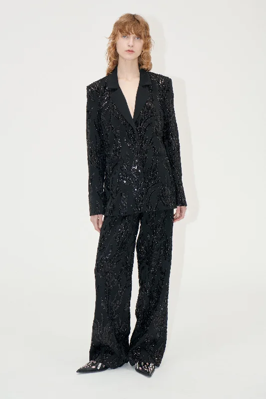 Simple Design No Waistband Long Pants - Abstract Embellishment