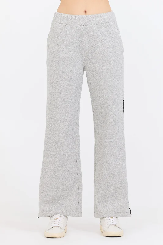 Avant-garde Design Pure Grey Contrast Black Zipper Flare Pant
