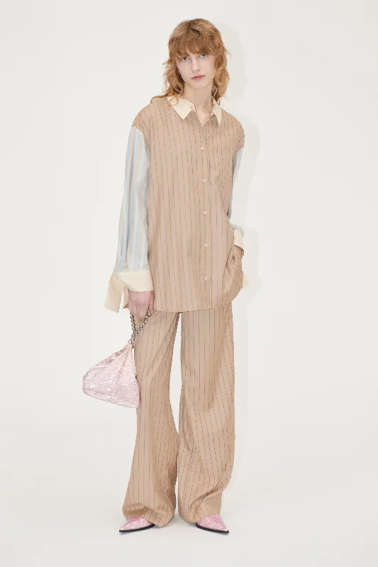 Classic Series Reversed Wide Leg Pants - Multi Stripes