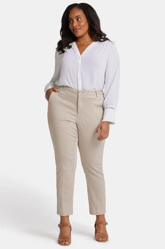 Cozy Fashion Sadie Slim Pants In Plus Size - Feather