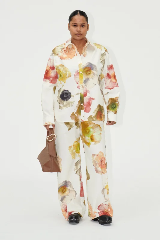 Single-shoulder Neck Design SGCarola Pants - Pastel Poppies