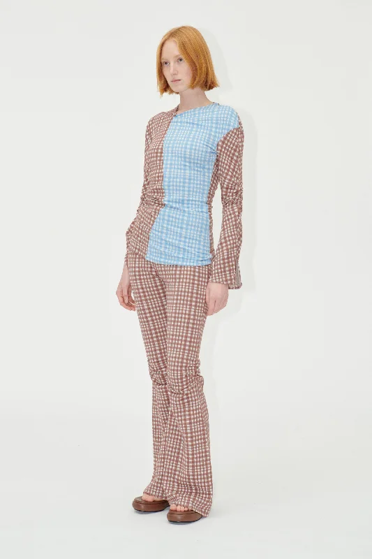 Warm Chic Outfits SGLenny Pants - Brown Check