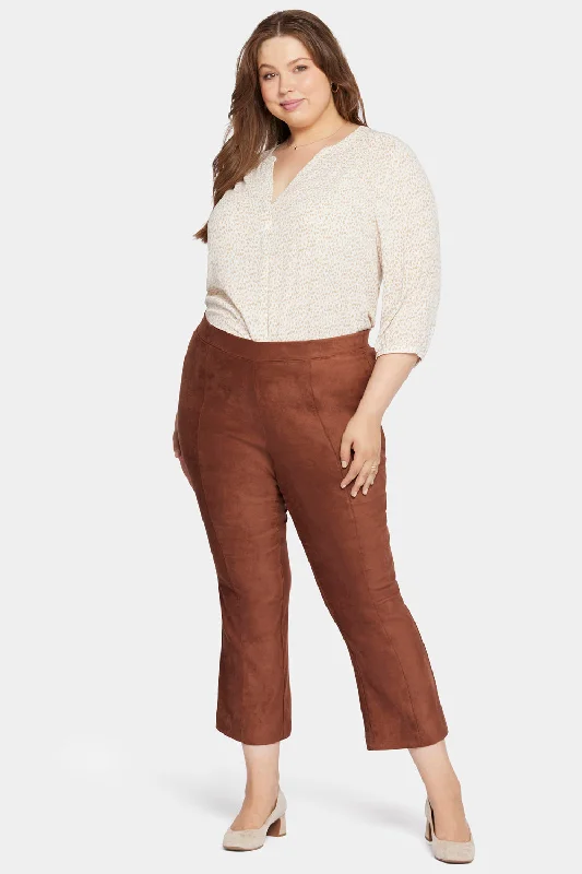 Comfortable Chic Slim Bootcut Pull-On Pants In Plus Size - Coffee Bean