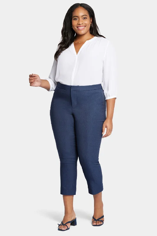 All-Day Comfort Slim Trouser Ankle Pants In Plus Size - Dark Blue Heather