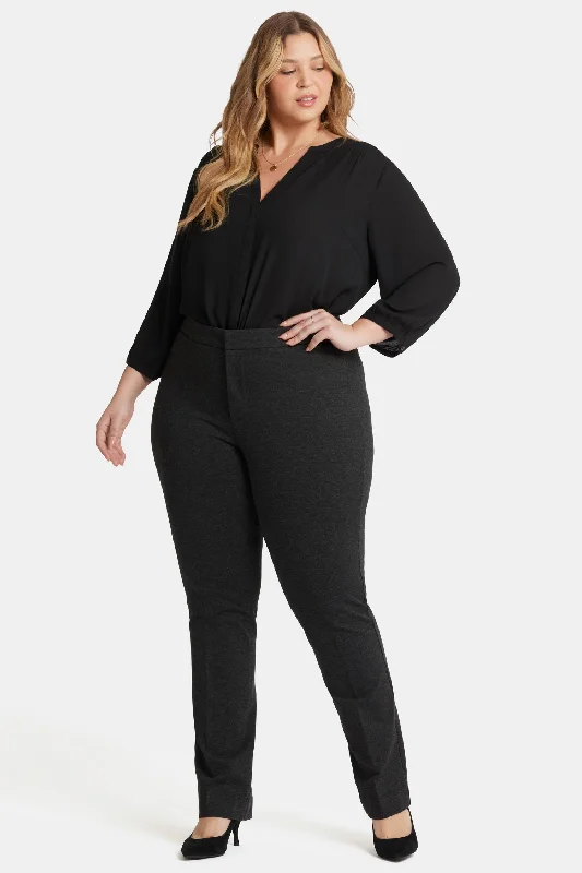 Versatile Items Slim Trouser Pants In Plus Size - Charcoal Heathered