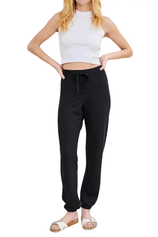 Slightly Flared Design Softest Fleece Drawstring Sweatpants