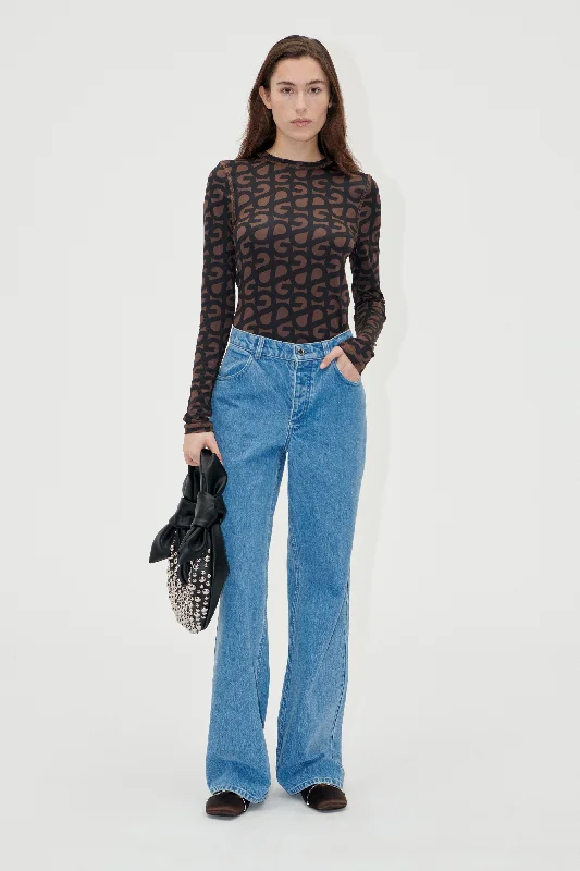 Cozy Footwear Straight Leg Long Pants - Denim Blue