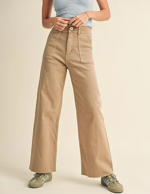 Perfect Tailoring Suki Stretch Cotton Wide Leg Pants